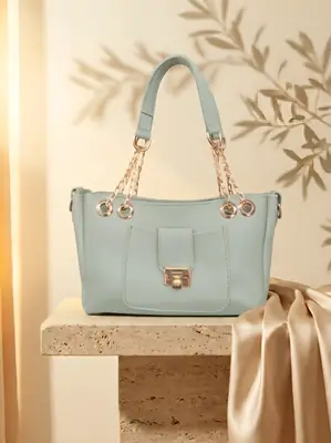 Women's PU Leather Plain Hand Bag