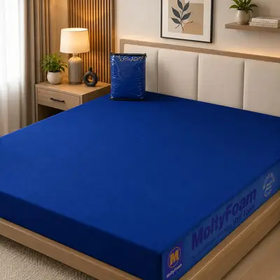 Terry Cotton Plain Double Bed Mattress Cover