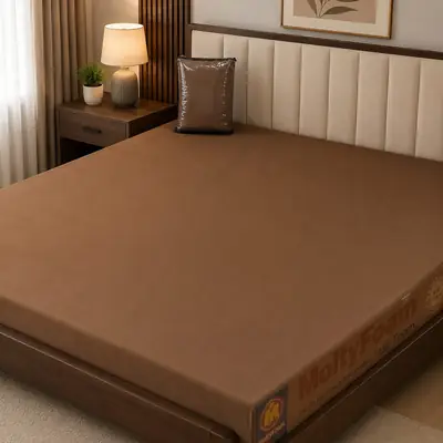 Terry Cotton Plain Double Bed Mattress Cover