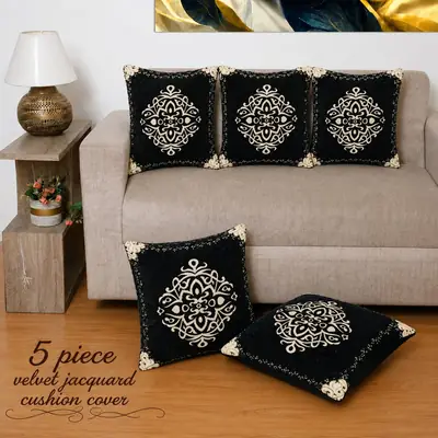 5 Pcs Velvet Jacquard Embroidered Cushion Cover