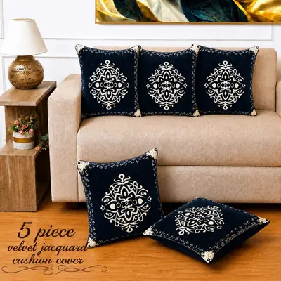 5 Pcs Velvet Jacquard Embroidered Cushion Cover