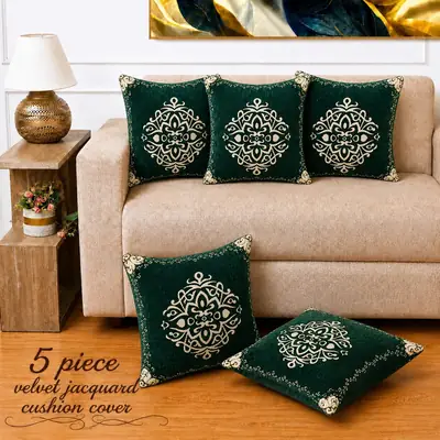 5 Pcs Velvet Jacquard Embroidered Cushion Cover