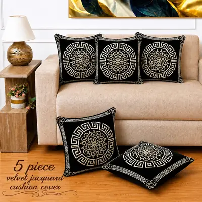 5 Pcs Velvet Jacquard Embroidered Cushion Cover