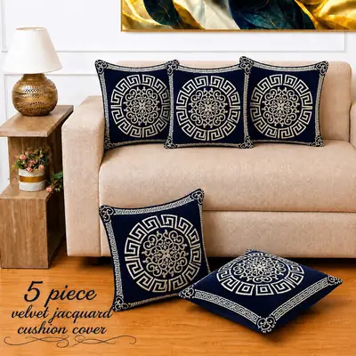 5 Pcs Velvet Jacquard Embroidered Cushion Cover