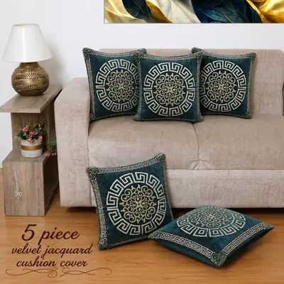 5 Pcs Velvet Jacquard Embroidered Cushion Cover