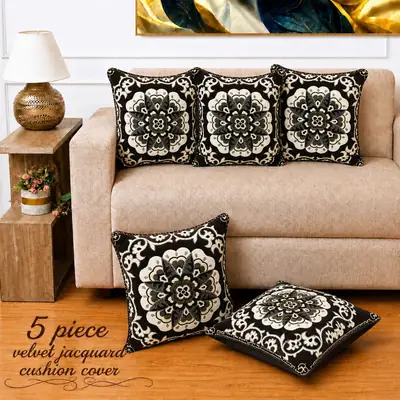 5 Pcs Velvet Jacquard Embroidered Cushion Cover