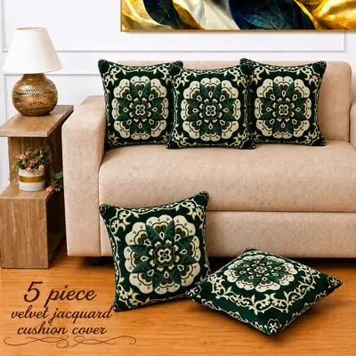 5 Pcs Velvet Jacquard Embroidered Cushion Cover