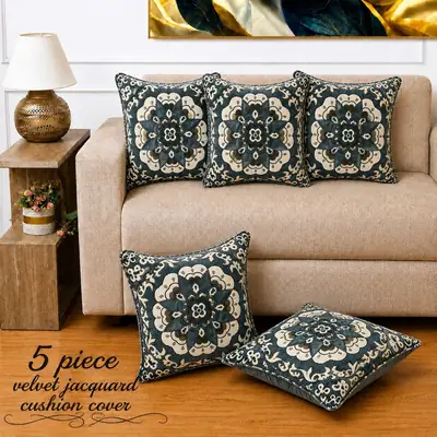 5 Pcs Velvet Jacquard Embroidered Cushion Cover