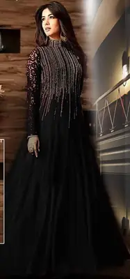 3 Pcs Women's Unstitched Sequins Embroidered Suit