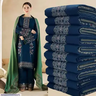 3 Pcs Women's Unstitched Embroidered Suit