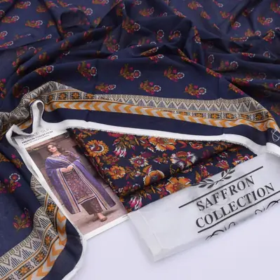 3 Pcs Women's Unstitched Digital Print Suit thumbnail 3