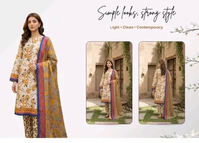 3 Pcs Women's Unstitched Digital Print Suit