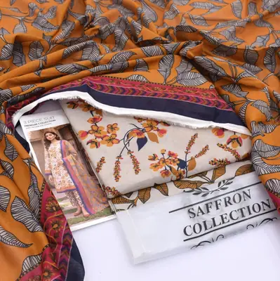 3 Pcs Women's Unstitched Digital Print Suit thumbnail 2