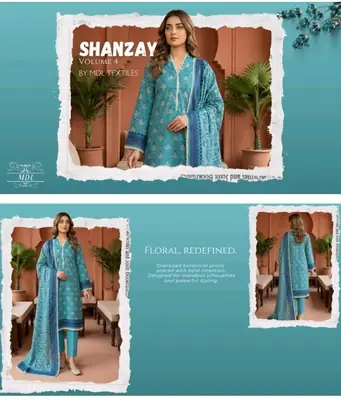3 Pcs Women's Unstitched Digital Print Suit