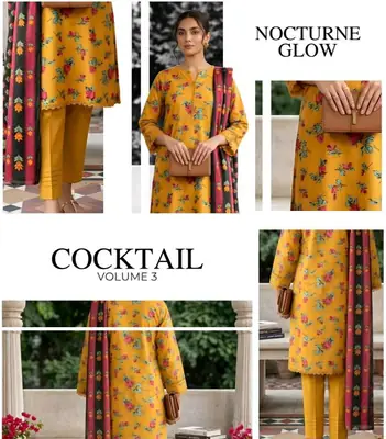 3 Pcs Women's Unstitched Digital Print Suit