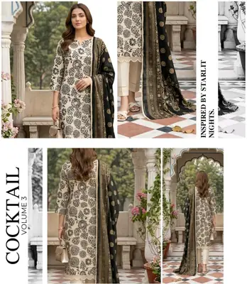 3 Pcs Women's Unstitched Digital Print Suit thumbnail 2