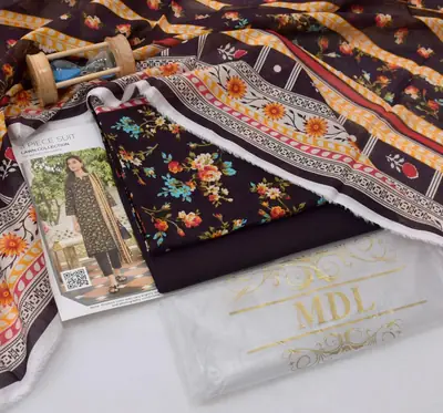 3 Pcs Women's Unstitched Digital Print Suit thumbnail 2