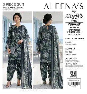 3 Pcs Women's Unstitched Digital Print Suit