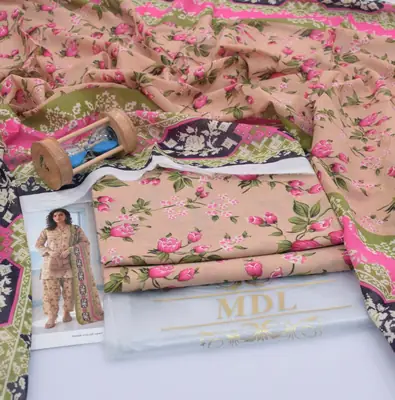 3 Pcs Women's Unstitched Digital Print Suit thumbnail 2