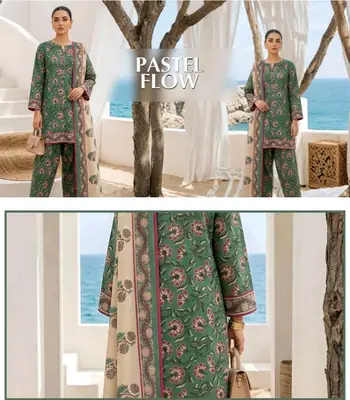 3 Pcs Women's Unstitched Digital Print Suit thumbnail 3