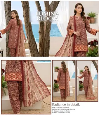 3 Pcs Women's Unstitched Digital Print Suit