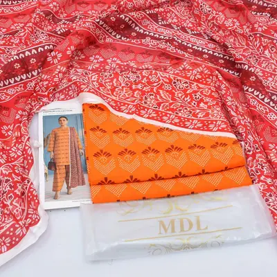 3 Pcs Women's Unstitched Digital Print Suit thumbnail 2