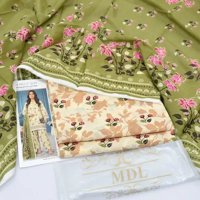 3 Pcs Women's Unstitched Digital Print Suit thumbnail 2