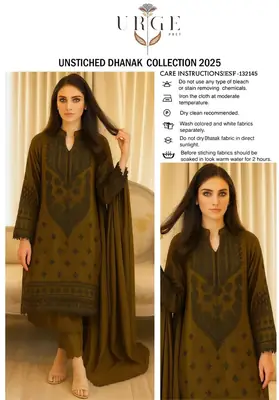 3 Pcs Women's Unstitched Embroidered Suit