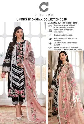3 Pcs Women's Unstitched Embroidered Suit