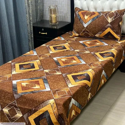 2 Pcs Crystal Cotton Printed Single Bedsheet thumbnail 1