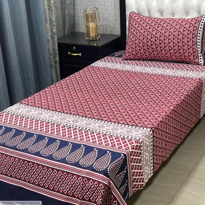 Maroon Patterned 2-Piece Bedding Set for Single Bed thumbnail 1