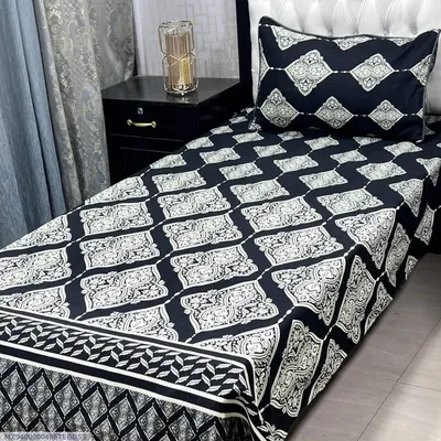 2 Pcs Crystal Cotton Printed Single Bedsheet thumbnail 1