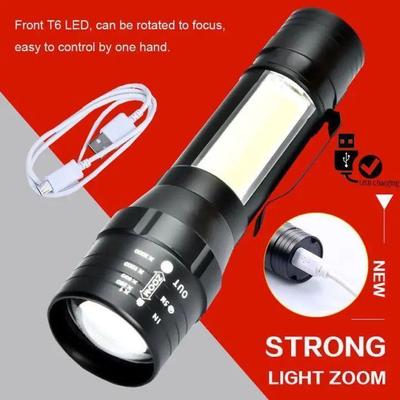 Premium Black Metal Flashlight with Green Case thumbnail 3