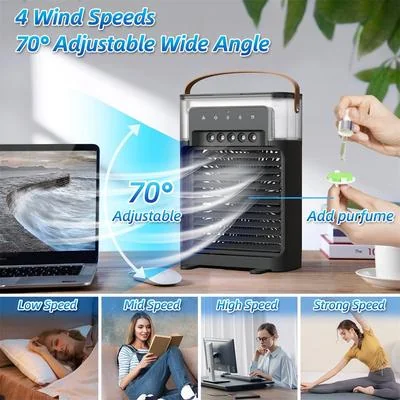 Portable Mini Air Cooler with Remote Control Black thumbnail 5