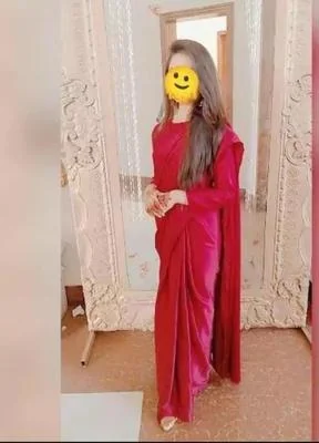Elegant Maroon Shamoz Silk Stitched Saree Set - 3 Pcs with Blouse and Petticoat thumbnail 3