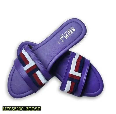 Purple Striped Sandals for Women Casual Wear Pakistan thumbnail 5