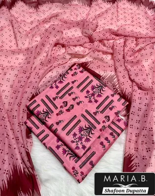 Pink Digital Print Lawn 3 Pcs Set for Women thumbnail 2