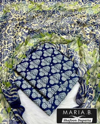 Blue Digital Print Lawn 3Pcs Suit for Women thumbnail 2