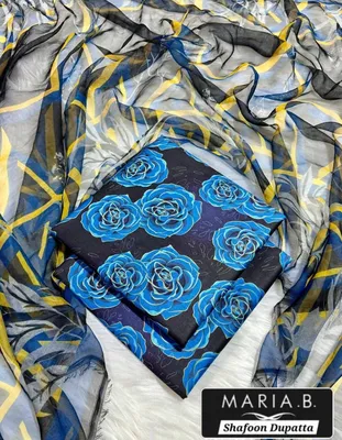 Blue Digital Print Lawn 3Pcs Suit for Women thumbnail 2