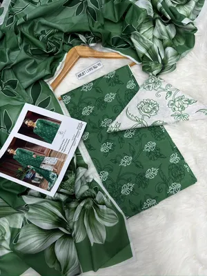 Green Digital Print Lawn 3Pcs Set thumbnail 2