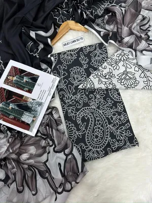 Black Digital Print 3Pcs Lawn Suit for Women thumbnail 2