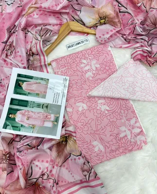 Pink Digital Print 3Pcs Lawn Suit for Women thumbnail 2