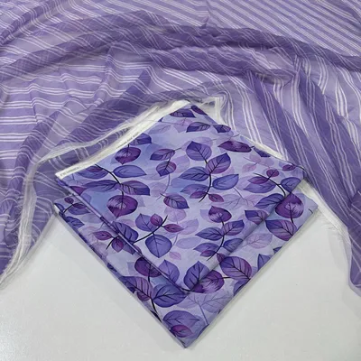 Purple Printed Lawn 3Pcs Set for Women thumbnail 2