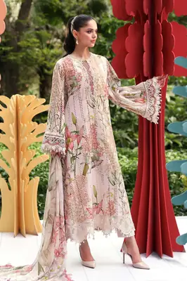 3 Pcs Women's Unstitched Printed Suit thumbnail 2