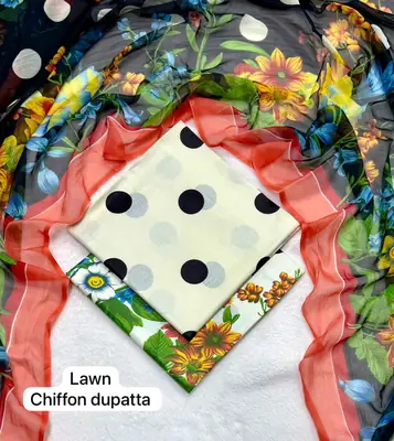 3 Pcs Women's Unstitched Printed Suit thumbnail 2