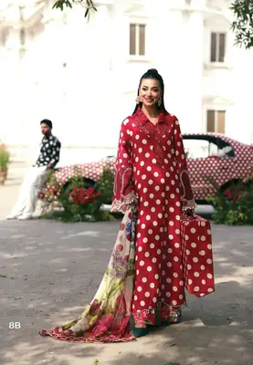 3 Pcs Women's Unstitched Printed Suit