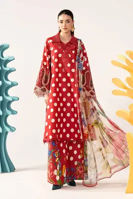 3 Pcs Women's Unstitched Printed Suit