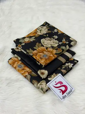 3 Pcs Women's Unstitched Printed Suit thumbnail 2