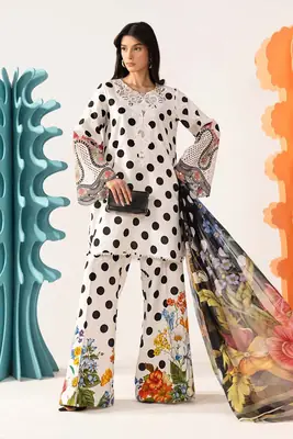 3 Pcs Women's Unstitched Printed Suit