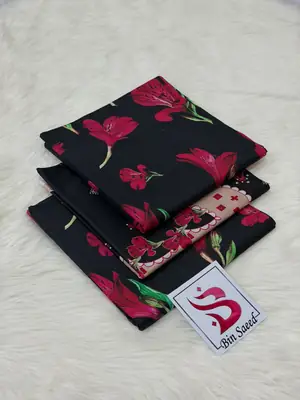 3 Pcs Women's Unstitched Printed Suit thumbnail 2